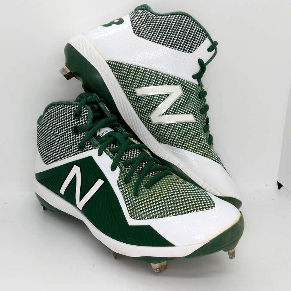 New Balance Men's Green White Metal Baseball Softball Cleats US Size 7